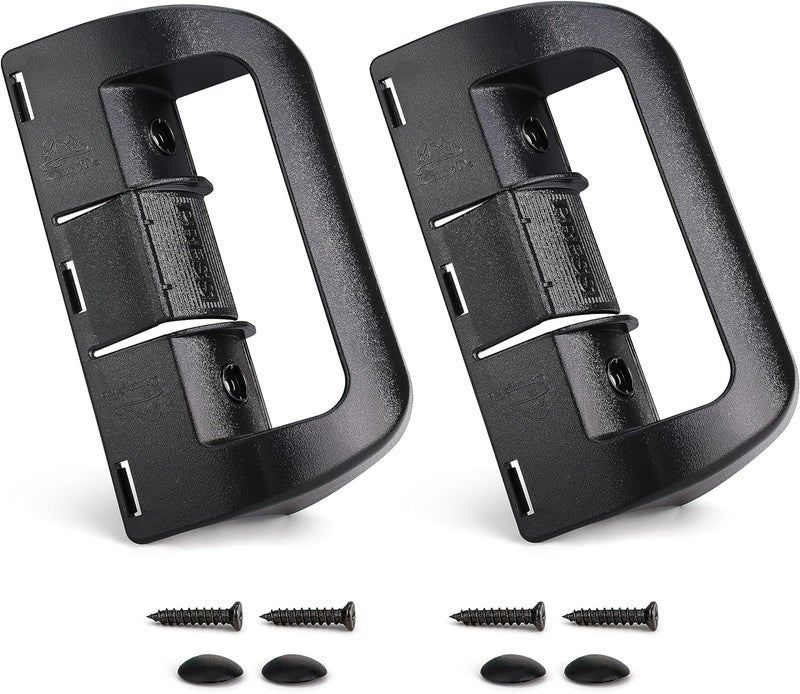 Camp'N RV Refrigerator Door Latch - RV Fridge Door Latch with Screw Covers and Hardware - Made for Dometic Refrigerator Parts - Fits Camper, Trailer and Motorhome - Black 2 Pack - Image 1